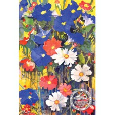WATERMARK GREETING CARD COSMOS & MORNING GLORY